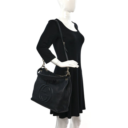 Gucci Pebbled Calfskin Large Soho Hobo Black 2 of 12
