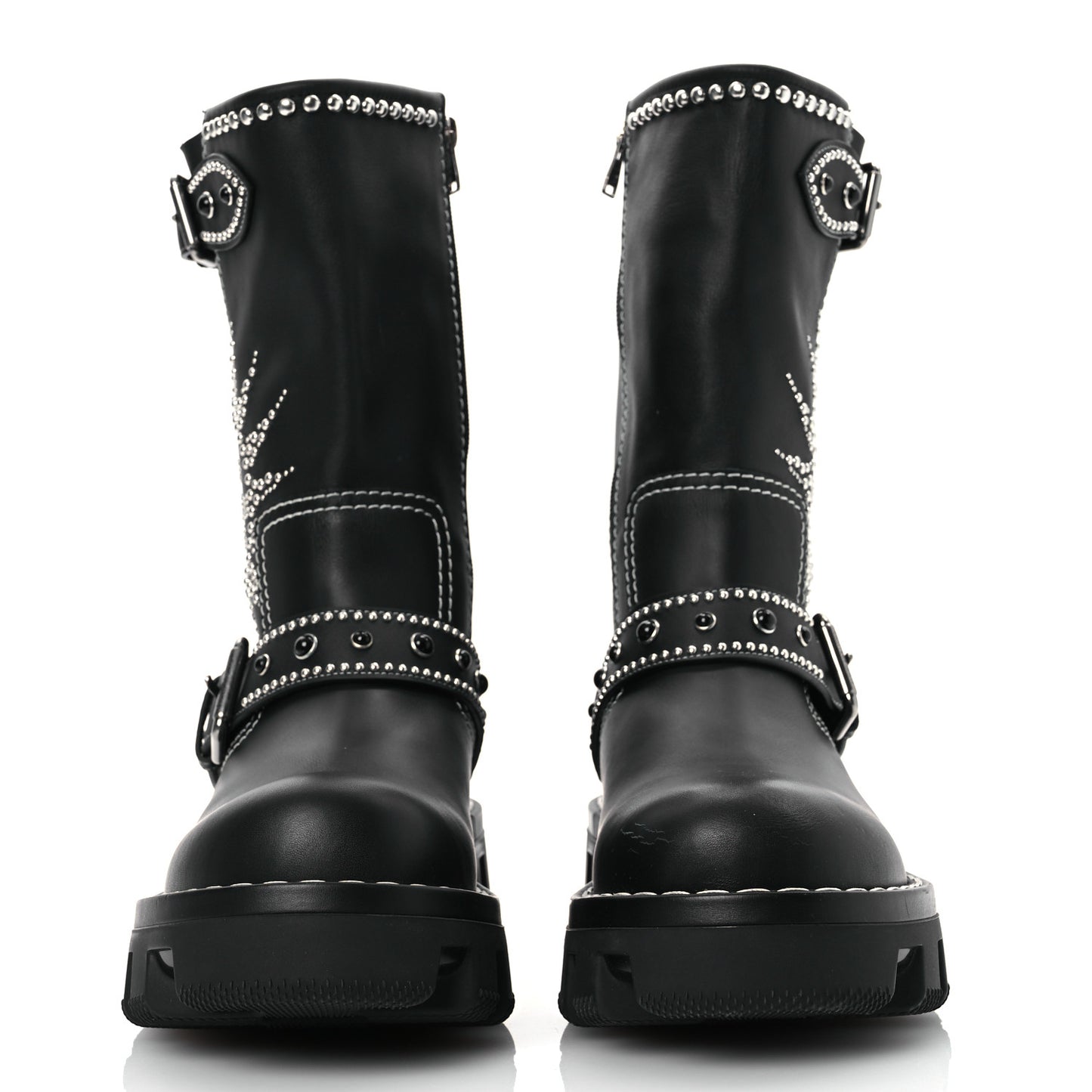 Calfskin Studded Mens Checker Mid Boot 8