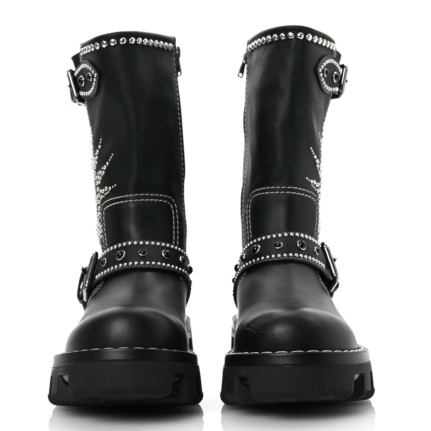 Louis Vuitton Calfskin Studded Mens Checker Mid Boot 8 3 of 13