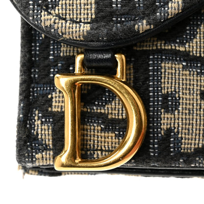Christian Dior Oblique Saddle Card Holder Blue 8 of 11