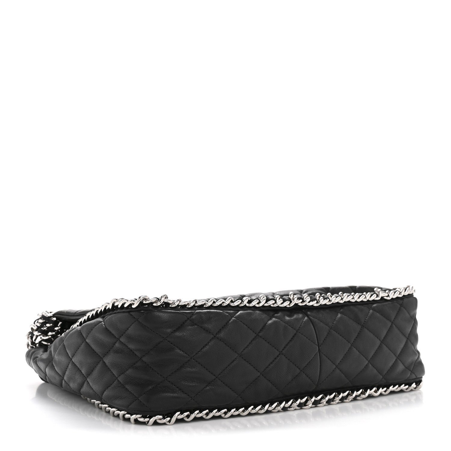 Chanel Washed Lambskin Quilted Maxi Chain Around Flap Black 4 of 13