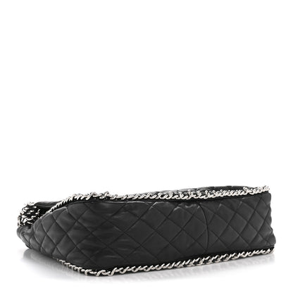 Chanel Washed Lambskin Quilted Maxi Chain Around Flap Black 4 of 13