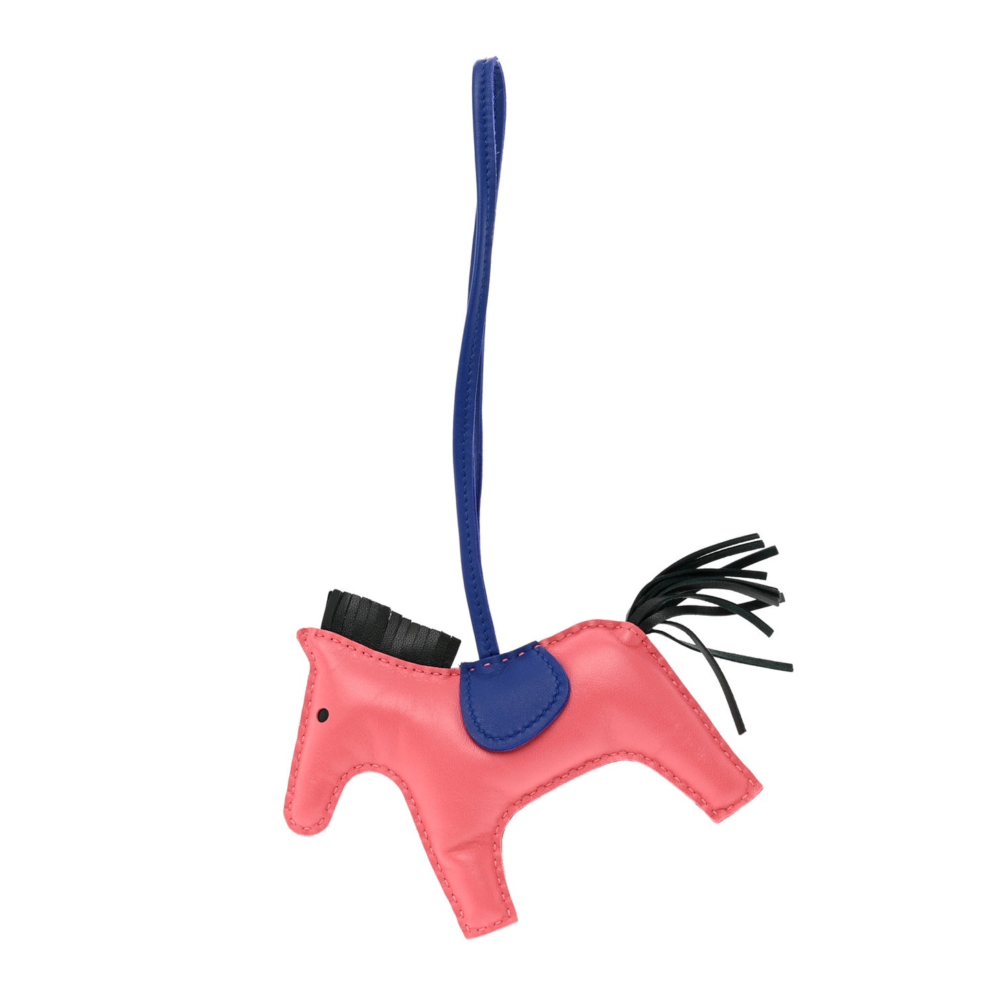 Milo Lambskin Grigri Rodeo Bag Charm MM Rose Azalee Bleu Electrique Vert Cypress