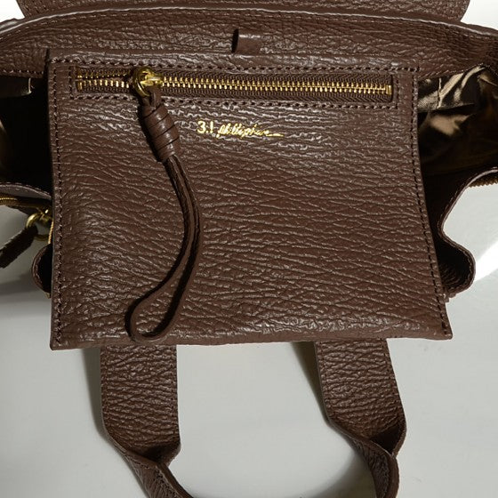 3.1 Textured Calfskin Mini Pashli Satchel Taupe