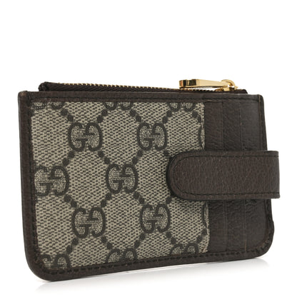 Gucci GG Supreme Monogram Web Ophidia Zip Card Case Brown 3 of 7