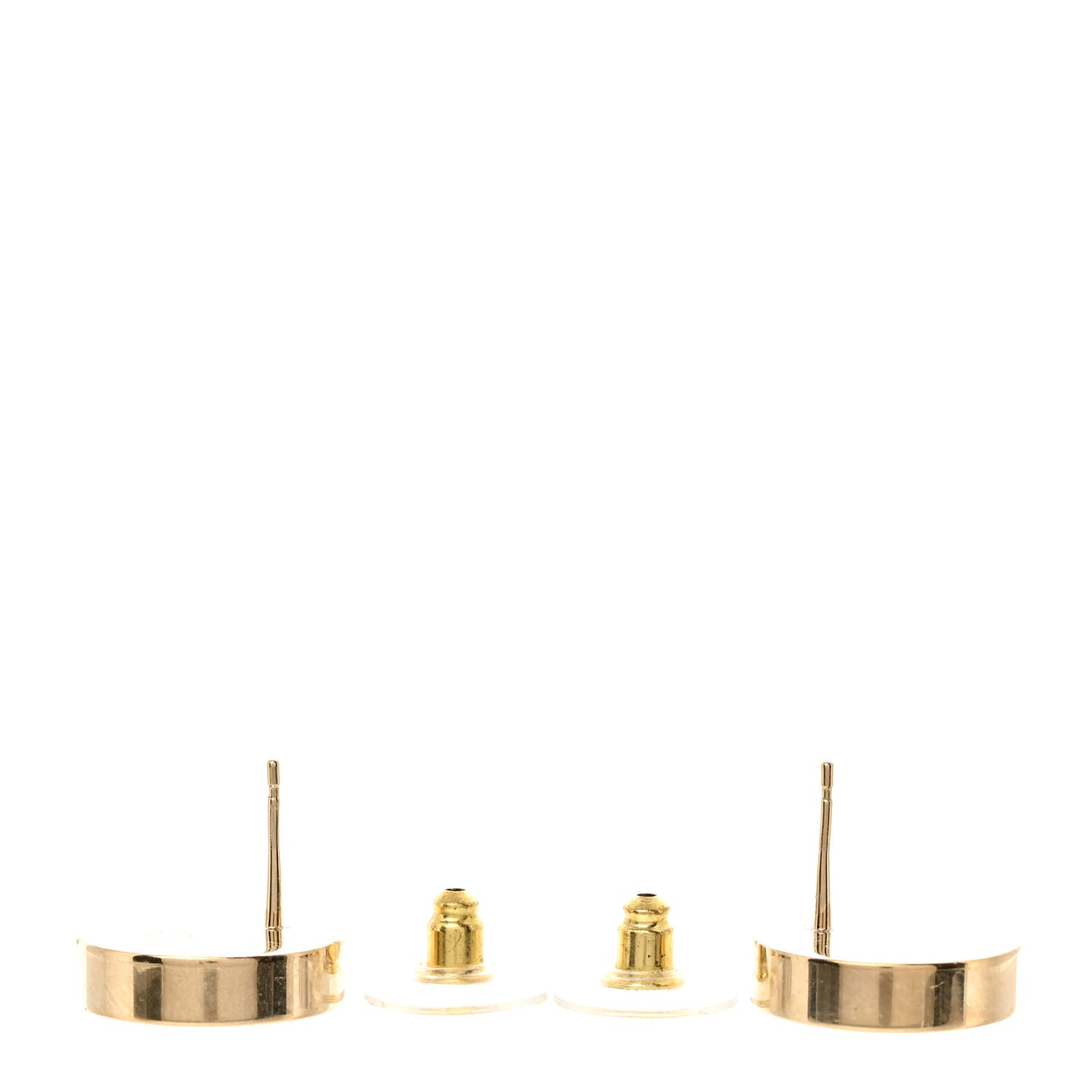 Resin CC Round Earrings Gold Black