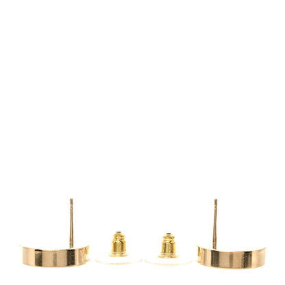 Chanel Resin CC Round Earrings Gold Black 3 of 4