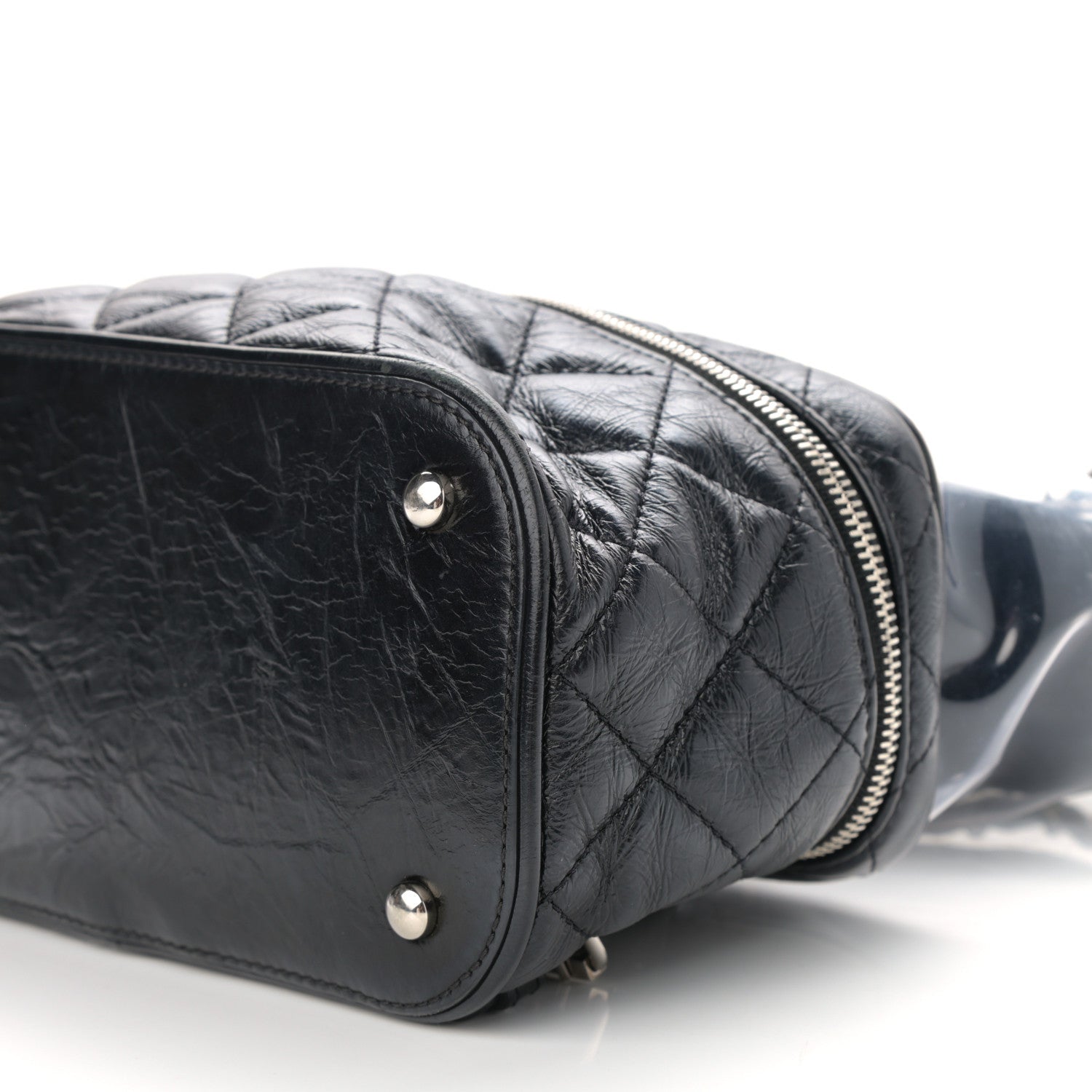Chanel Crumpled Calfskin PVC Quilted Backpack Black 11 of 12
