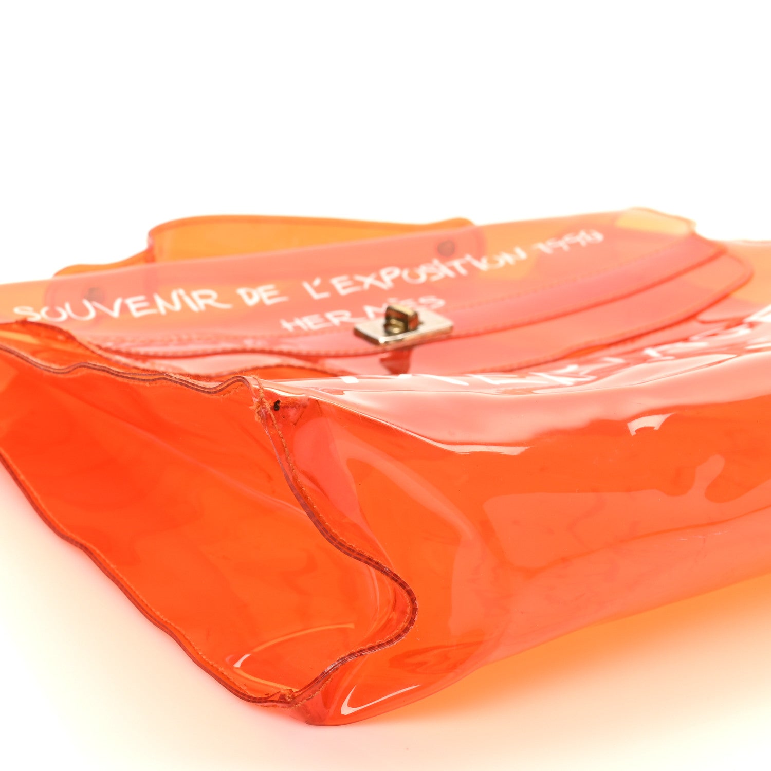 Hermes Vinyl Souvenir De L'Exposition Kelly Orange 1789076