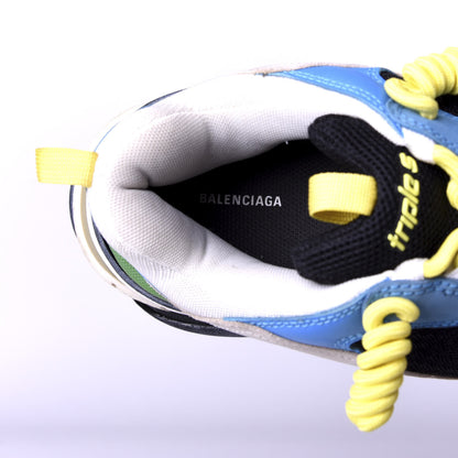 Balenciaga Fabric Mesh Nappa Mens Triple S Sneakers 45 Bleu White Vert Jaune 7 of 10