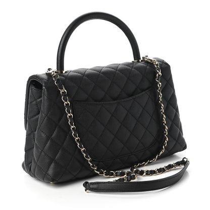 Chanel Caviar Quilted Small Coco Handle Flap Black 3 of 11