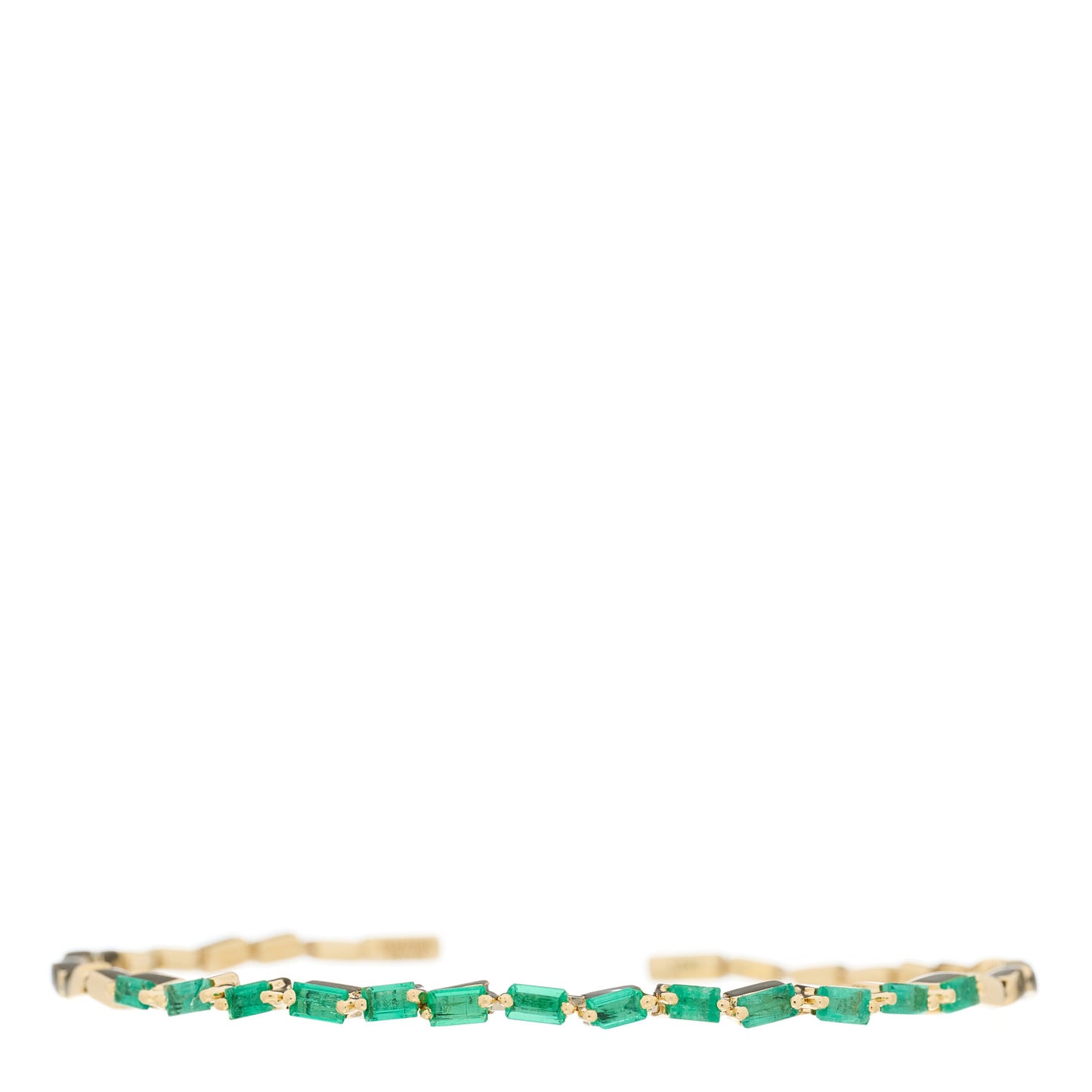 18K Yellow Gold Emerald Fireworks Cuff Bracelet