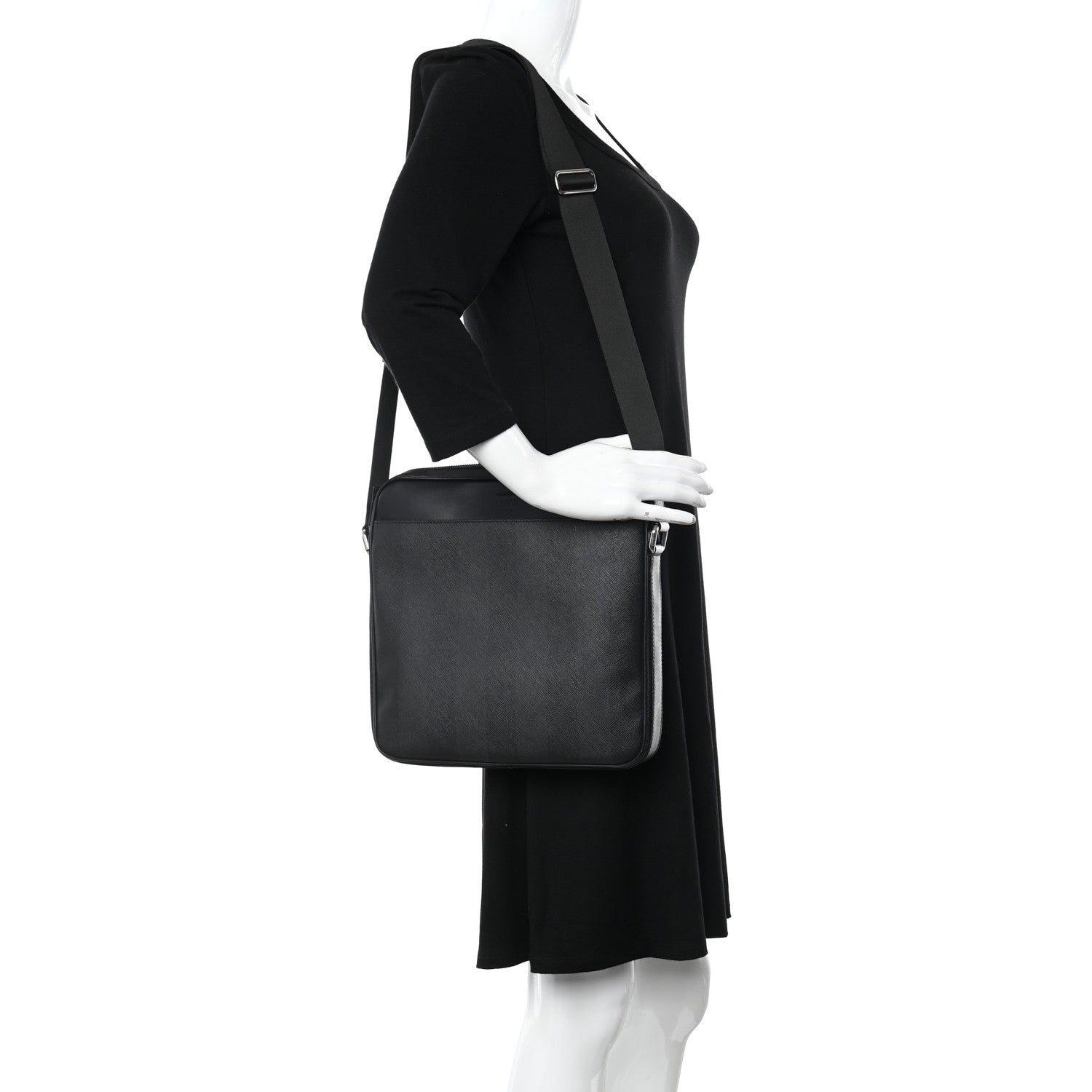 Fendi Spalmati Pequin Messenger Bag Black 2 of 10