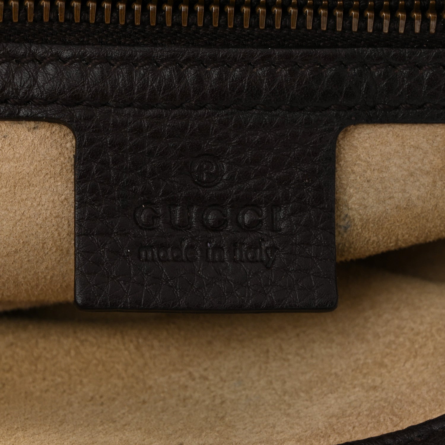 Gucci Pebbled Calfskin Medium 1973 Tote Dark Brown 6 of 12
