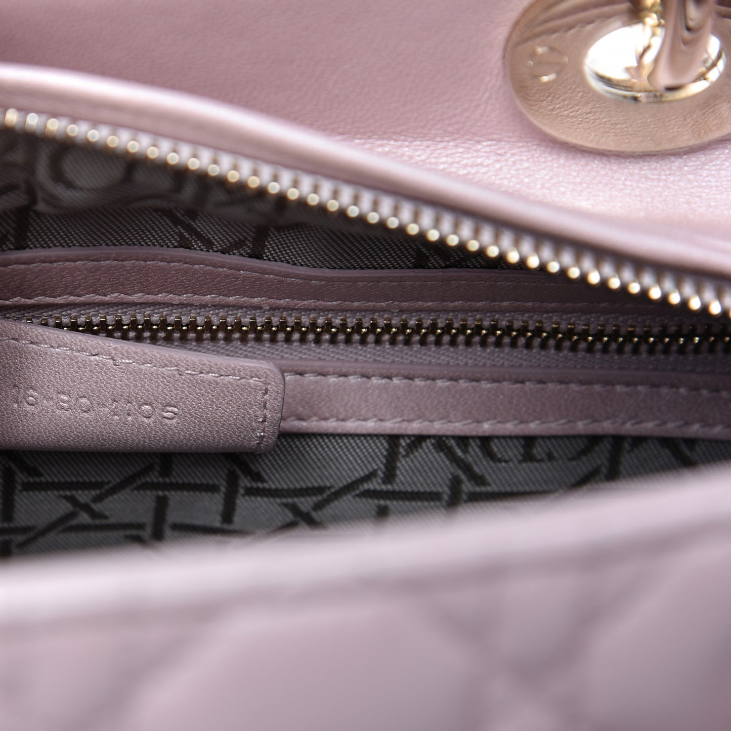 Pearly Lambskin Cannage Medium Lady Dior Lotus