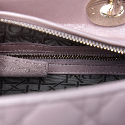 Christian Dior Pearly Lambskin Cannage Medium Lady Dior Lotus 9 of 10