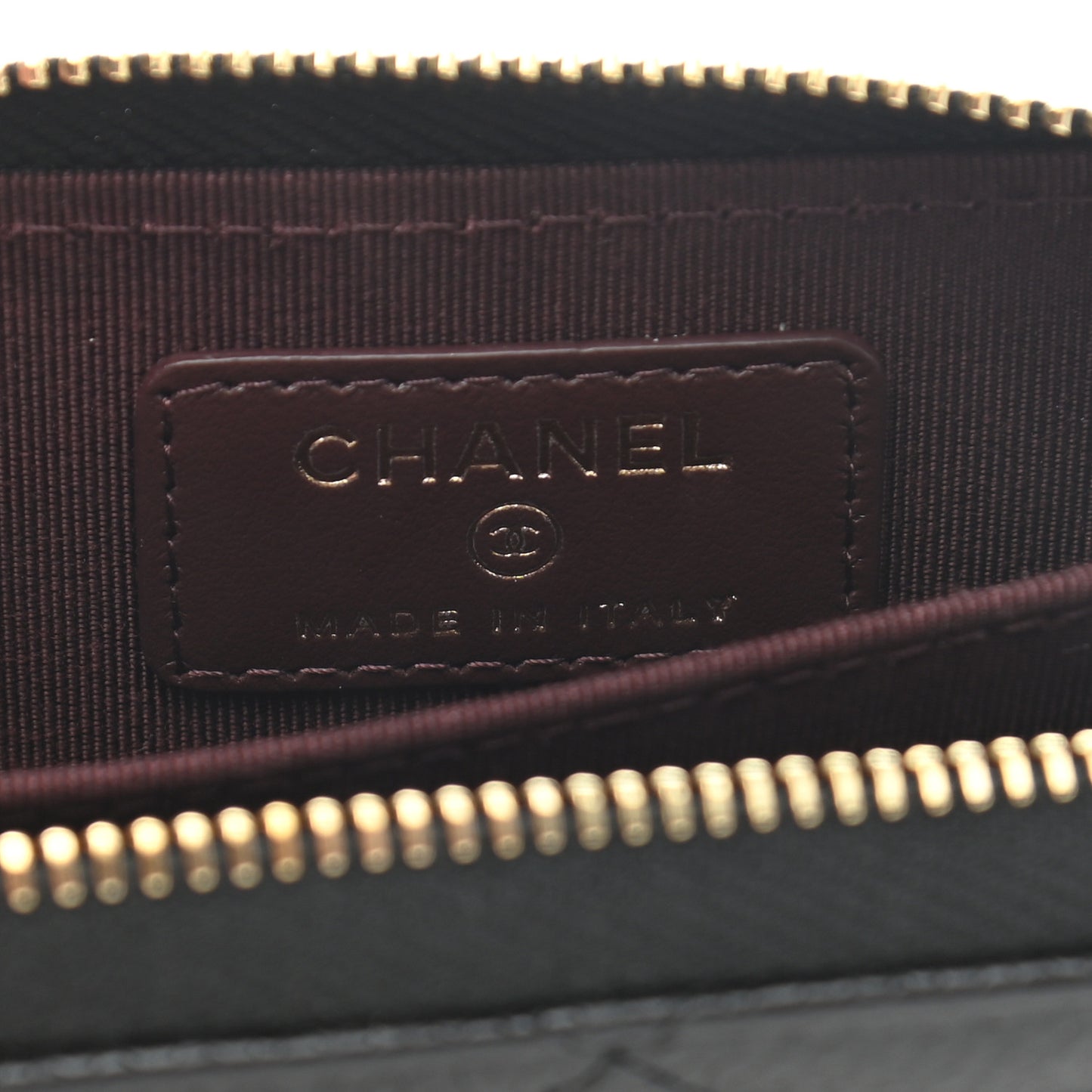 Caviar Quilted Zip Coin Purse Wallet Black