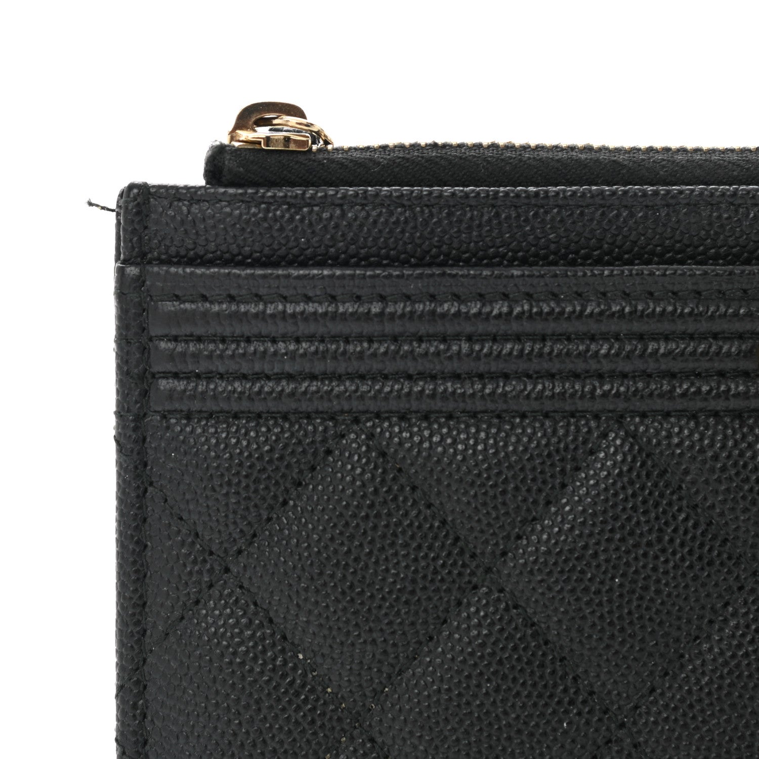 Chanel Caviar Quilted Classic Zip Boy Pouch Black 10 of 13