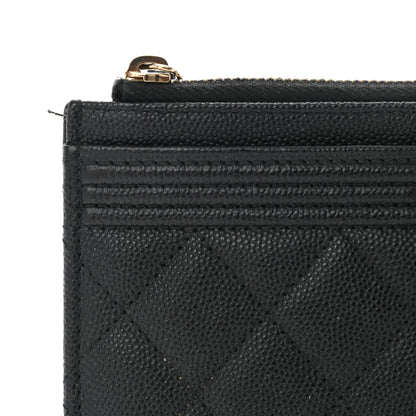 Chanel Caviar Quilted Classic Zip Boy Pouch Black 10 of 13