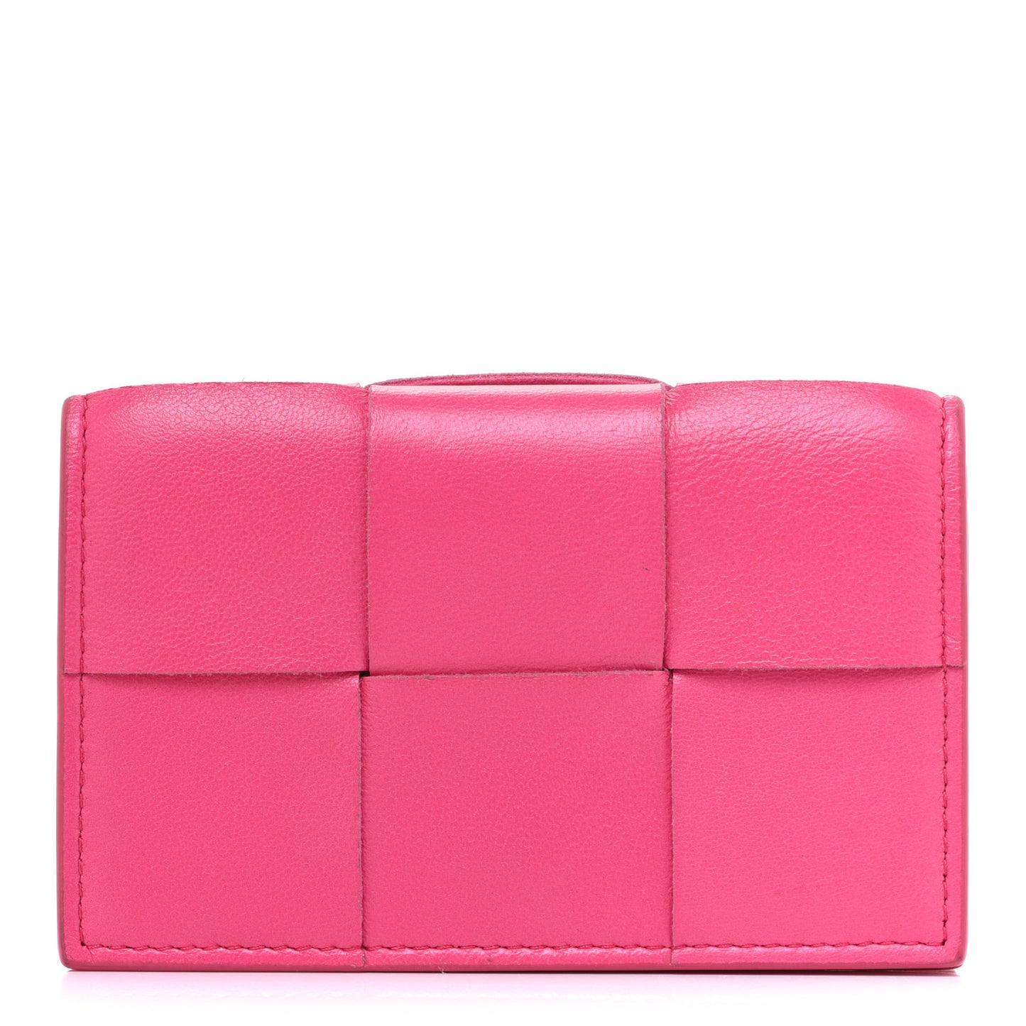 Nappa Maxi Intrecciato Card Holder Wallet Pink