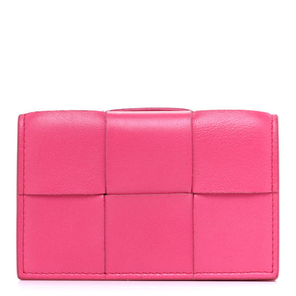 Bottega Veneta Nappa Maxi Intrecciato Card Holder Wallet Pink 1 of 7