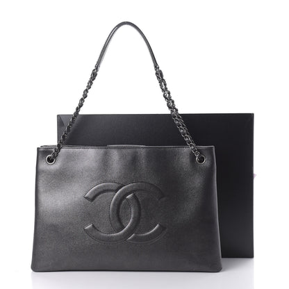 Chanel Iridescent Calfskin CC East West Shopping Tote Grey 11 of 11