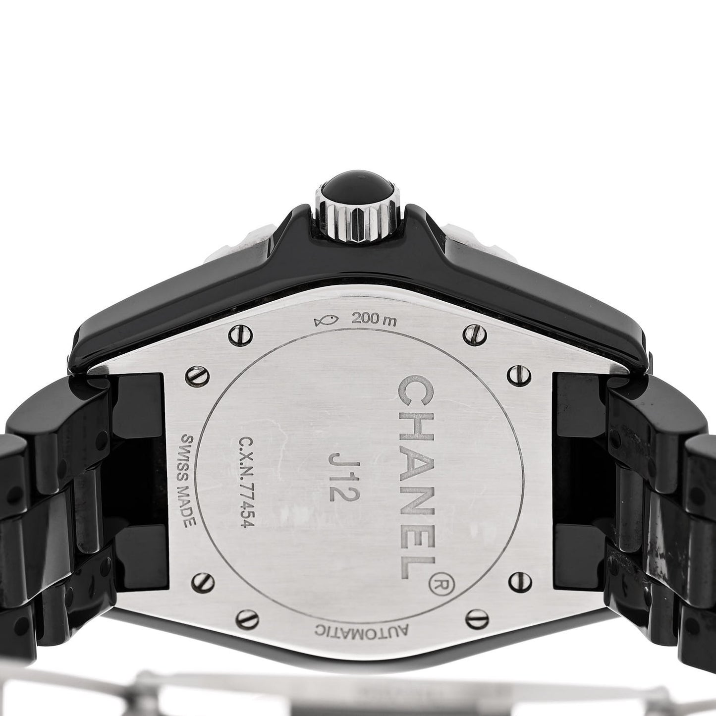 Stainless Steel Ceramic 38mm J12 Phantom Automatic Watch Black