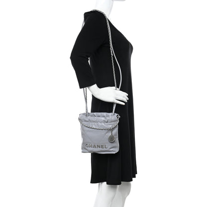 Chanel Shiny Calfskin Quilted Mini Chanel 22 Grey 2 of 10