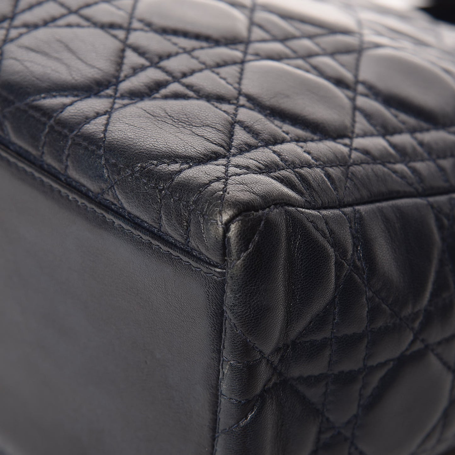 Lambskin Cannage Medium Lady Dior Indigo Blue