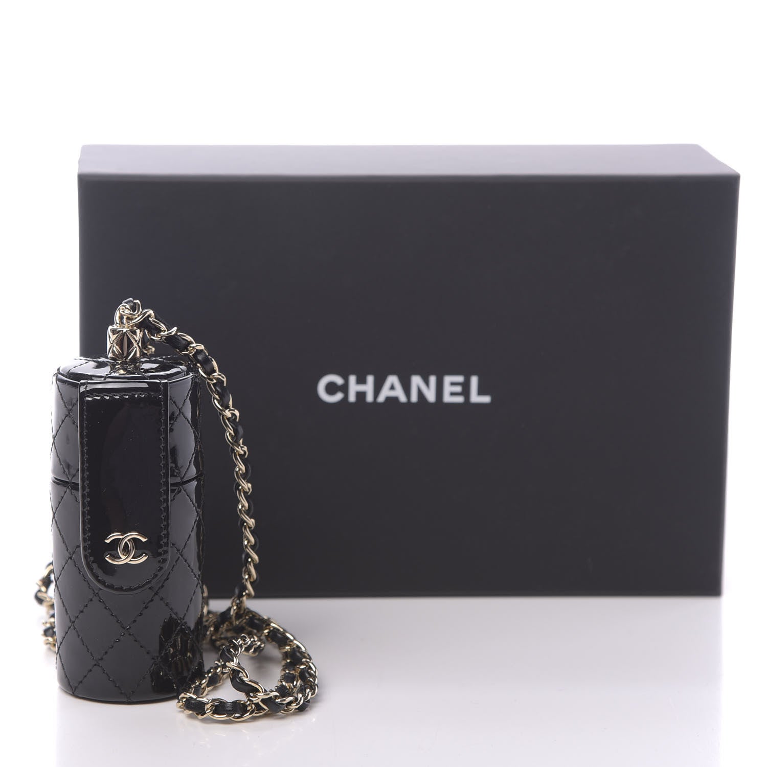Chanel Patent Calfskin Lipstick Case On Chain Black 9 of 9