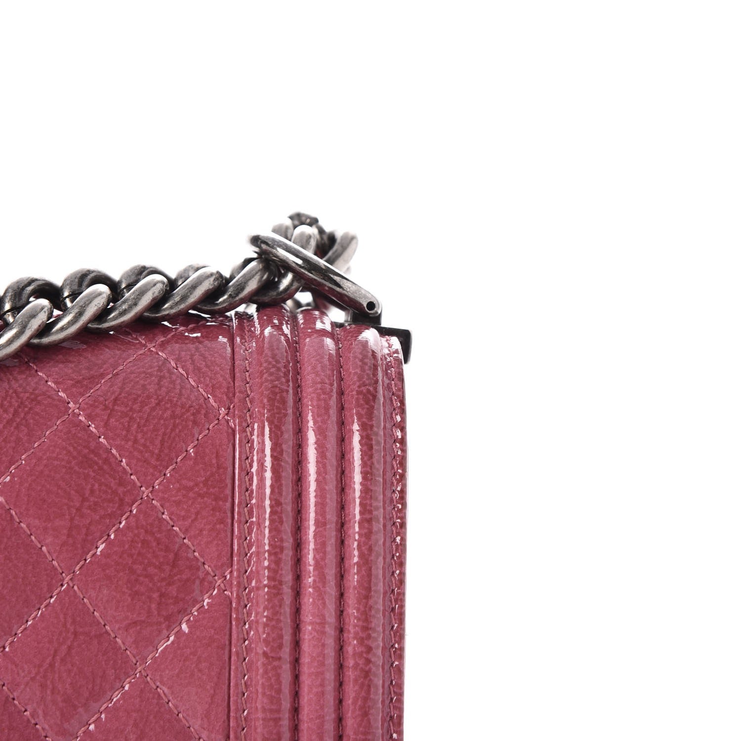 Chanel Distressed Patent Quilted New Medium Boy Flap Pink 15 of 20