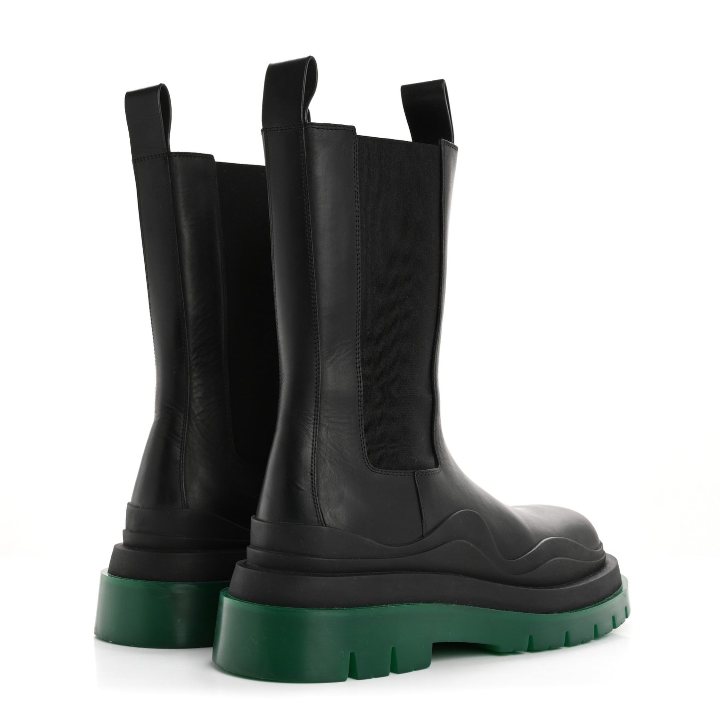 Calfskin The Tire Chelsea Boots 39 Black Green