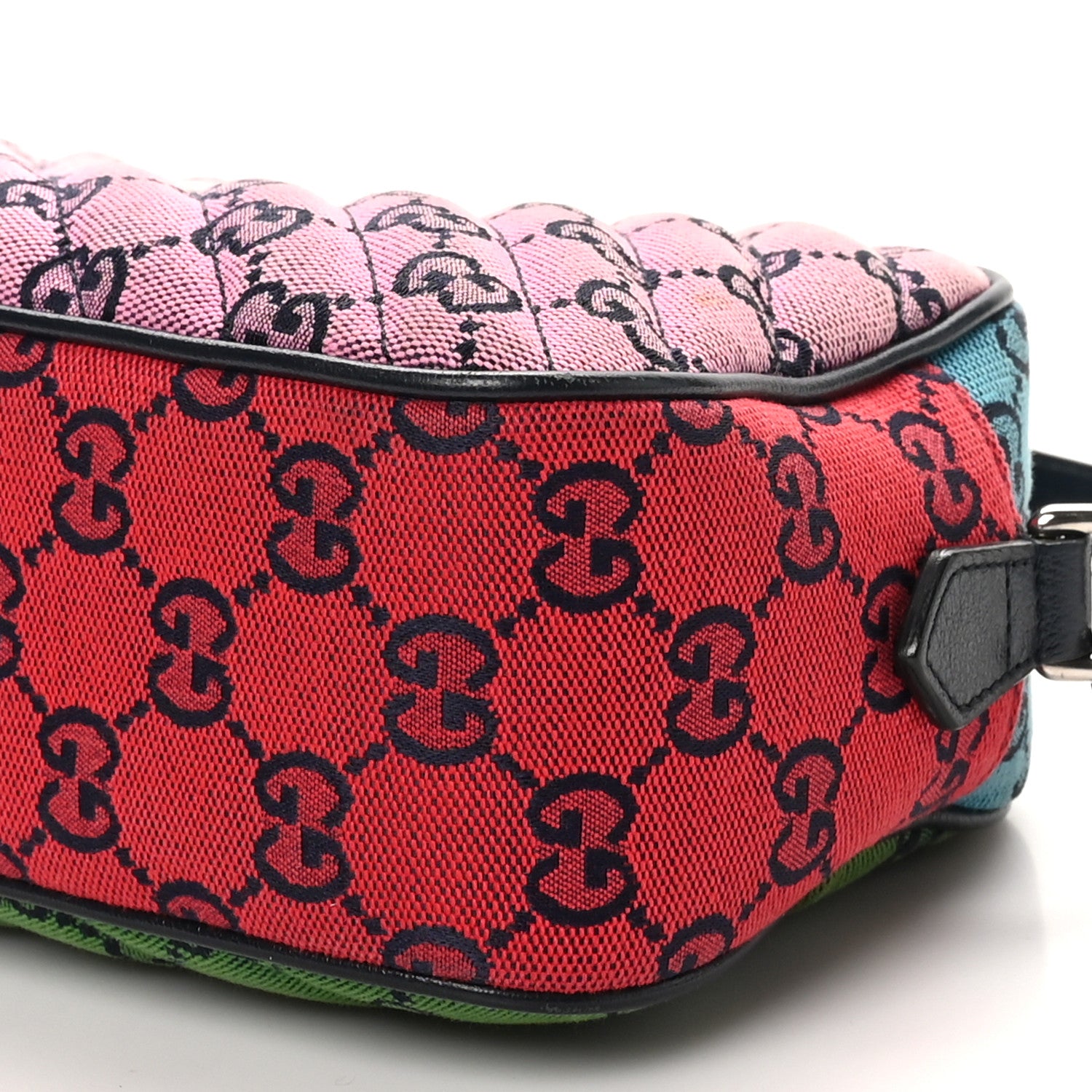 Gucci Monogram Multicolor Matelasse Diagonal Small GG Marmont Chain Shoulder Bag Pink Blue Green Red Light Blue 10 of 10