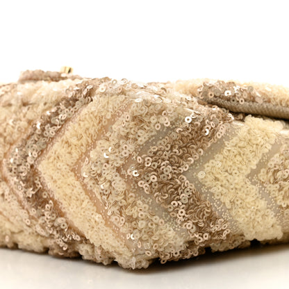 Chanel Sequins Chevron Flap Gold 11 of 13