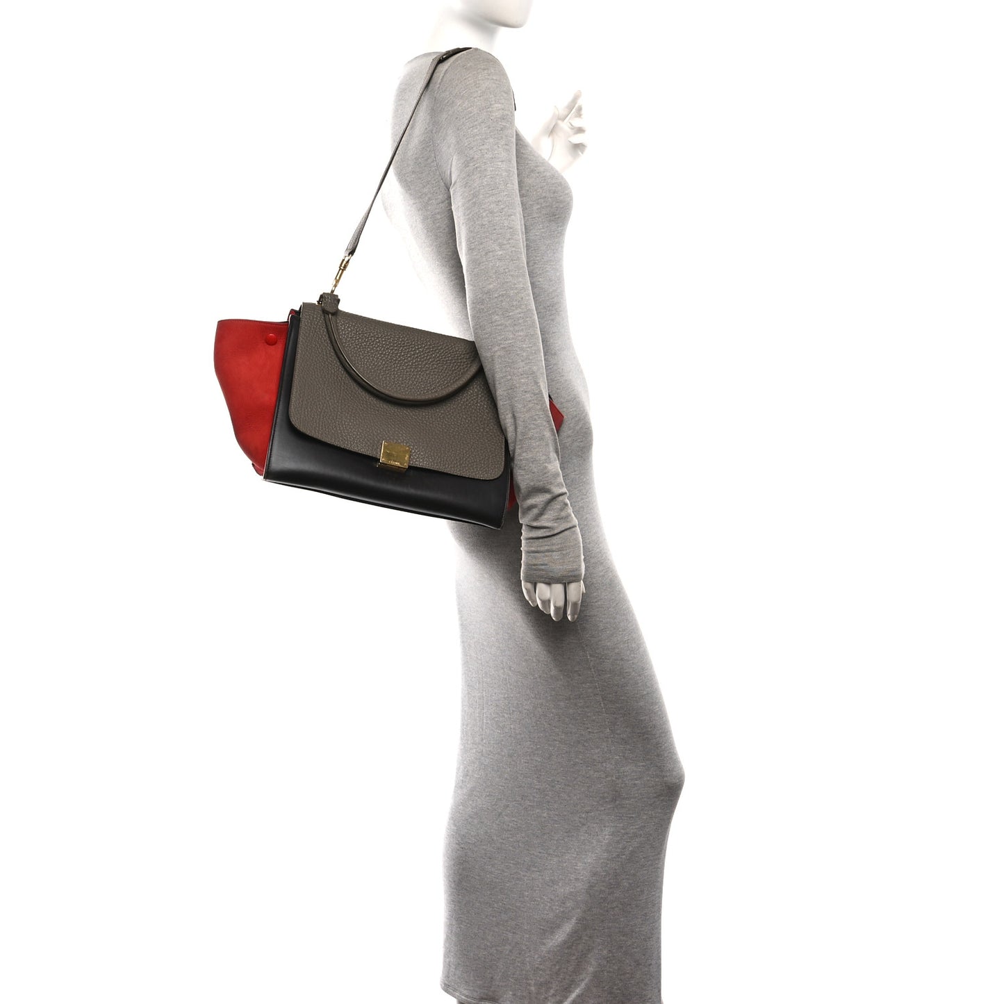 Bullhide Calfskin Nubuck Medium Tri-Color Trapeze Taupe
