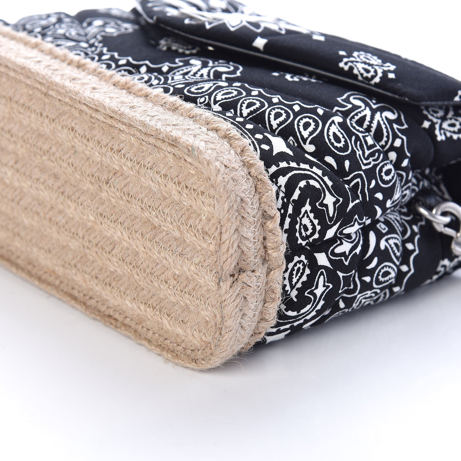 Saint Laurent Cotton Bandana Y Quilted Monogram Toy Loulou Crossbody Bag Black White 9 of 10