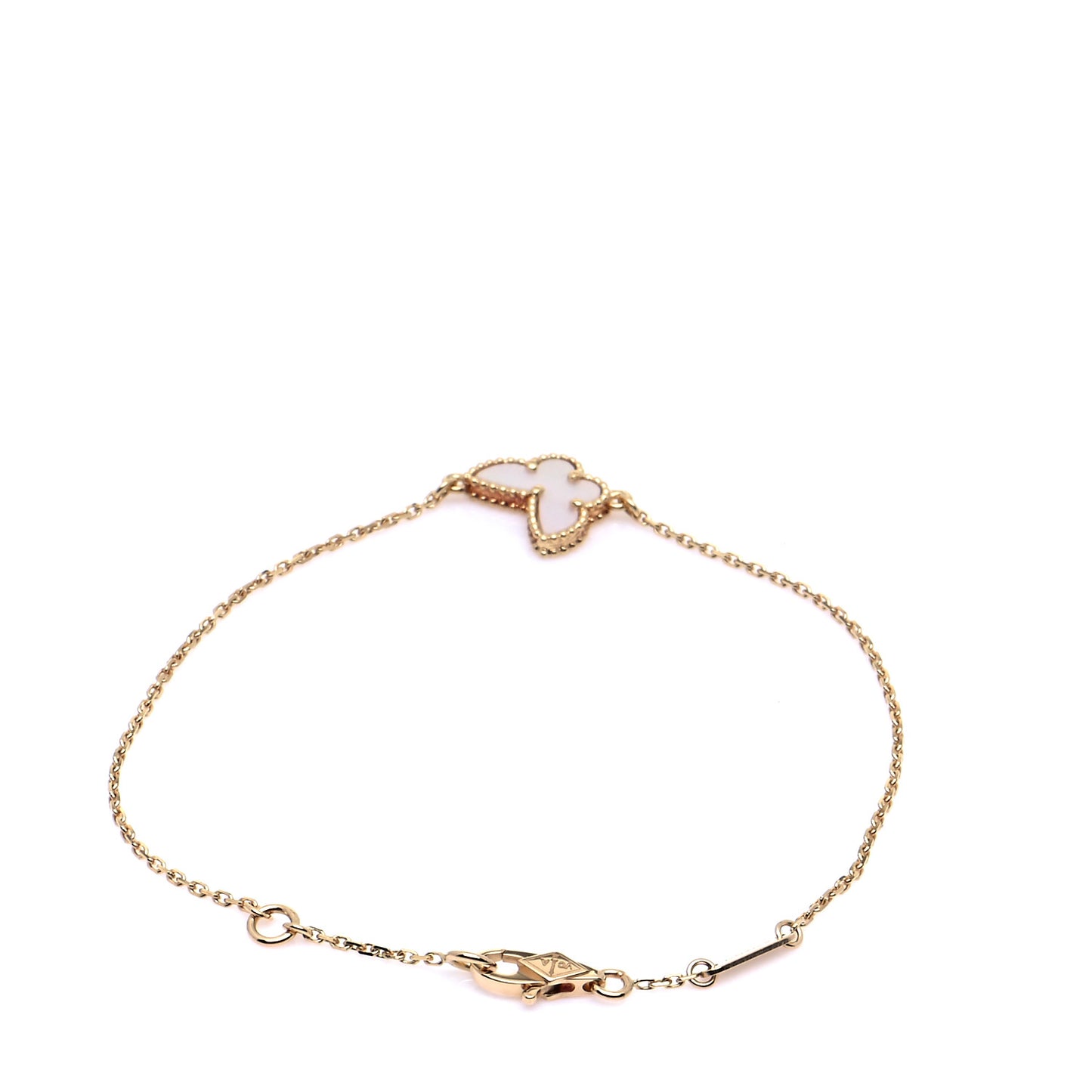 18K Yellow Gold Mother of Pearl Sweet Alhambra Butterfly Bracelet