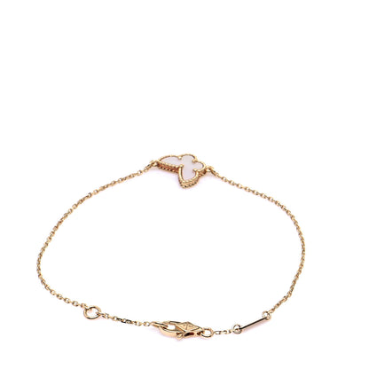 Van Cleef & Arpels 18K Yellow Gold Mother of Pearl Sweet Alhambra Butterfly Bracelet 3 of 7