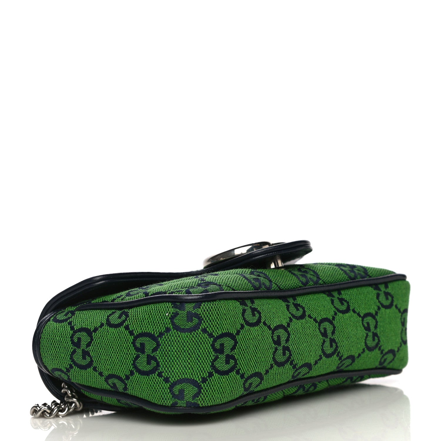 Gucci Monogram Multicolor Matelasse Diagonal Super Mini GG Marmont Shoulder Bag Green Blue 4 of 10