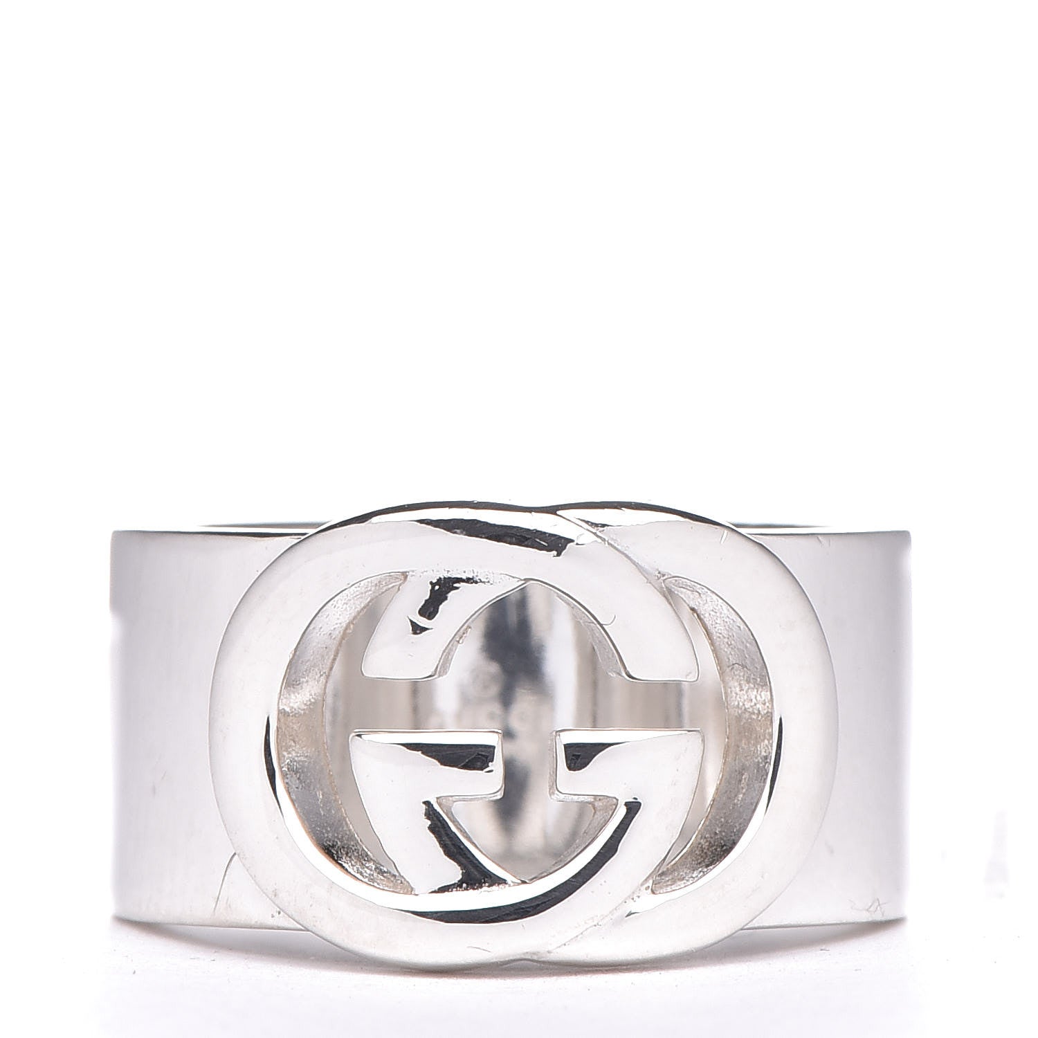 Gucci Sterling Silver 10mm Interlocking G Band Ring 52 6 1 of 5