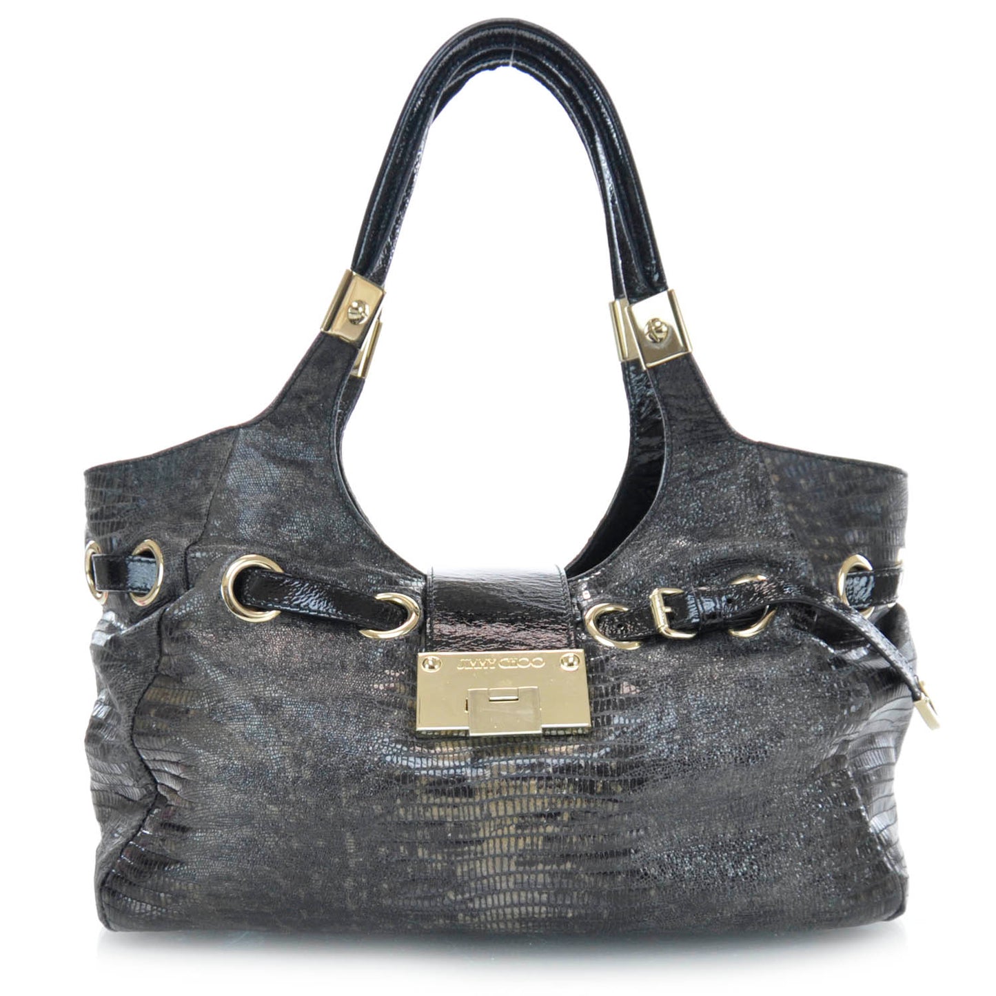 Lizard Embossed Patent Radiant Hobo