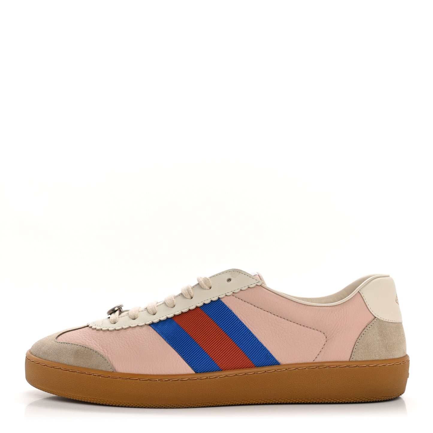 Calfskin Suede Web Mens G74 Sneakers 9 Oatmeal Soft Rose