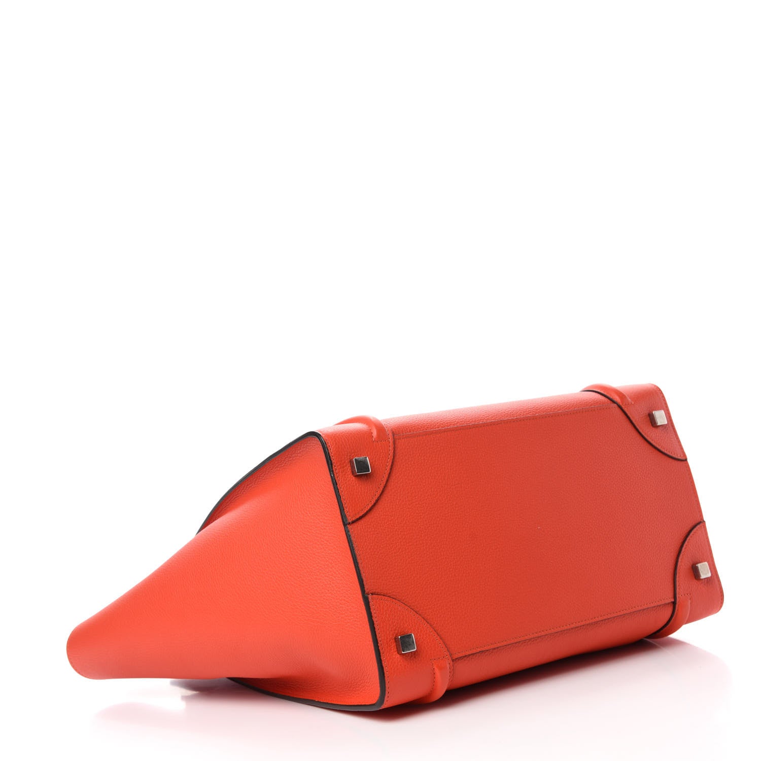 Celine Drummed Calfskin Mini Luggage Vermillion 4 of 11
