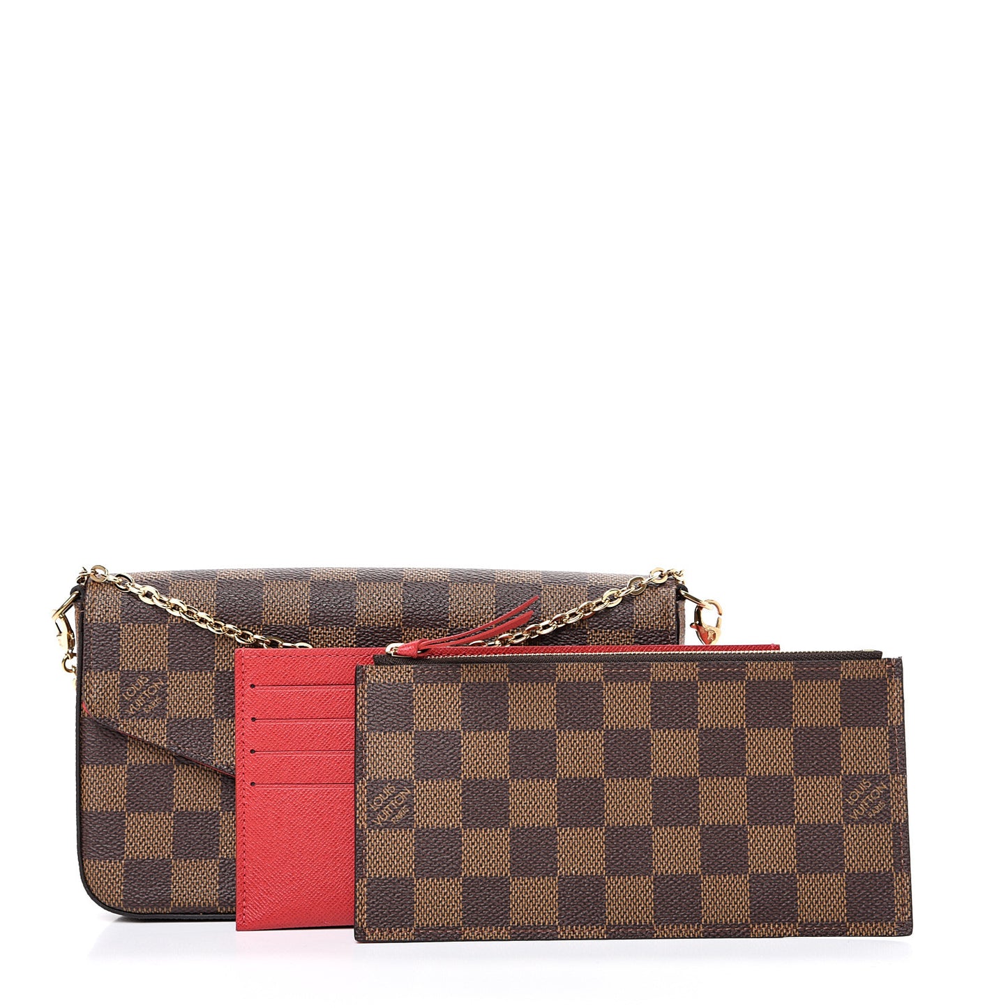 Damier Ebene Pochette Felicie Chain Wallet