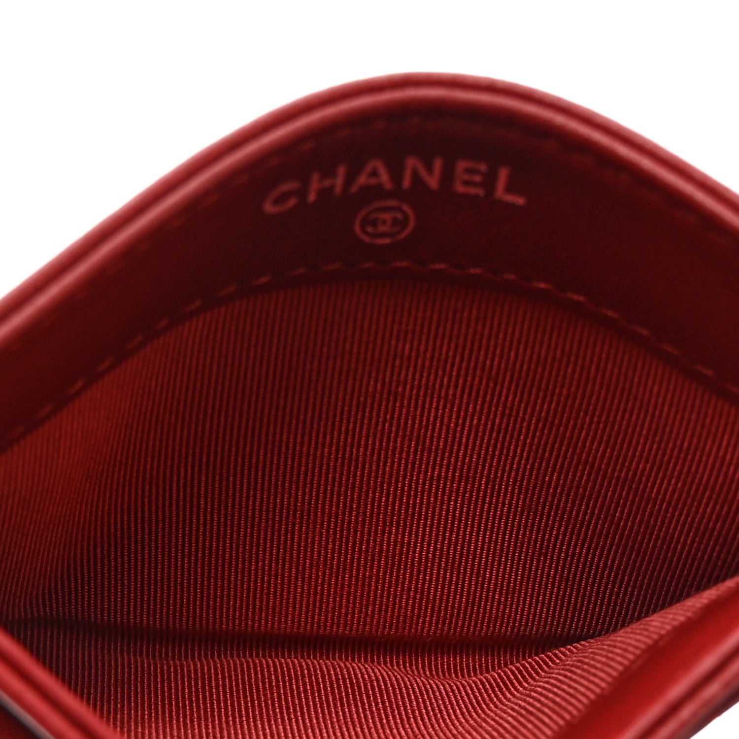 Chanel Lambskin Quilted Card Holder Red 5 of 8