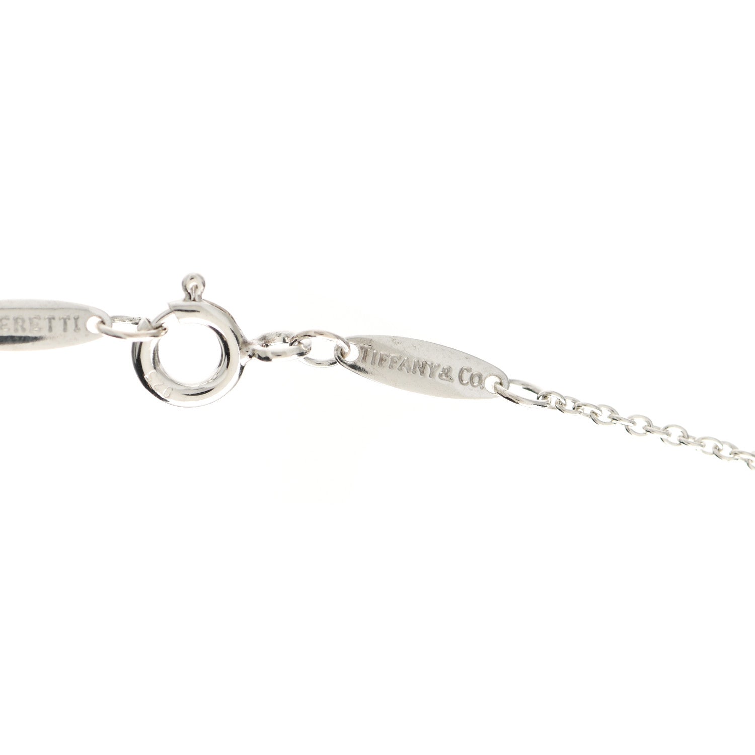 Tiffany Sterling Silver Diamond .09ctw Elsa Peretti Diamonds by the Yard Three Station Necklace 4 of 7