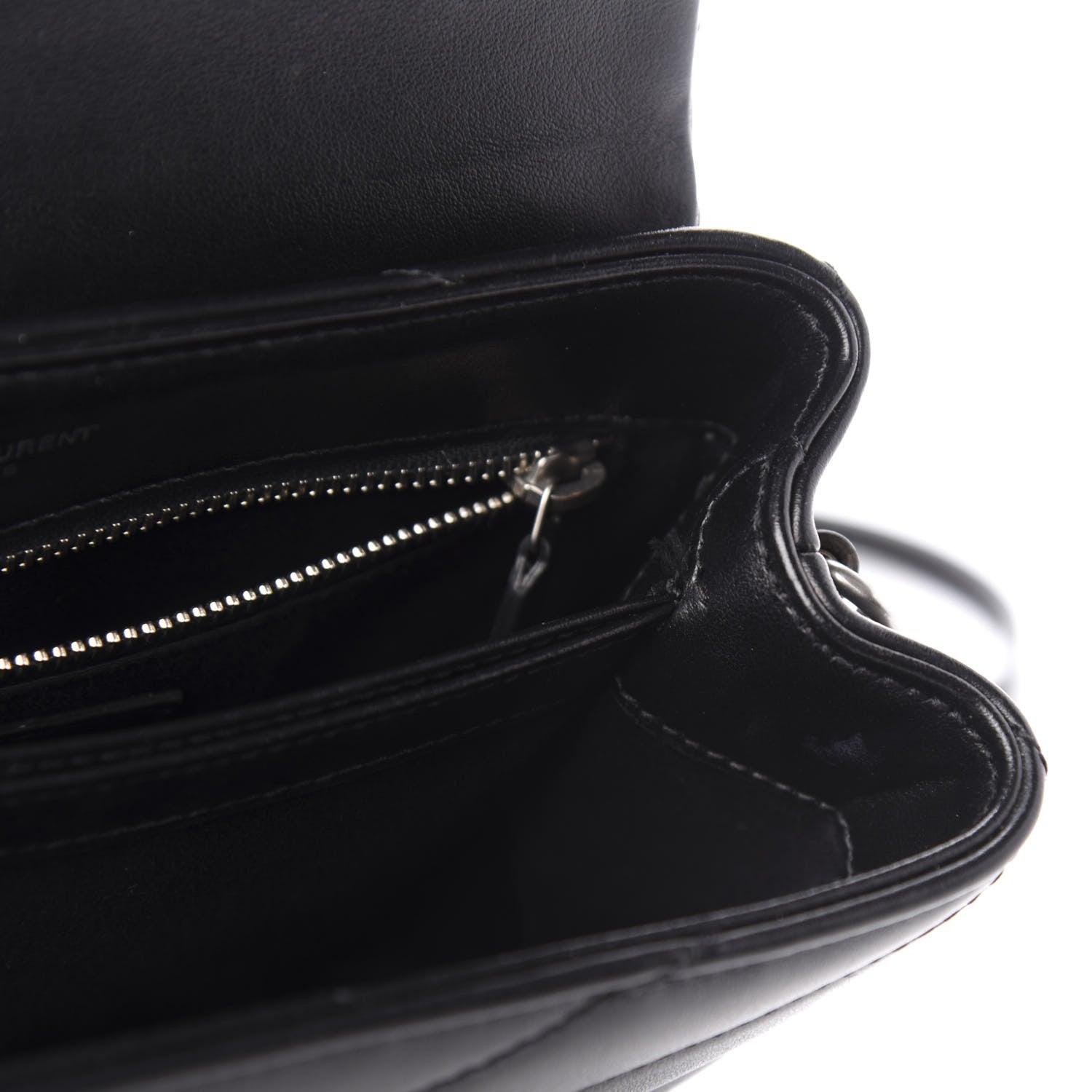 Saint Laurent Calfskin Y Quilted Monogram Toy Loulou Crossbody Bag Black 9 of 14