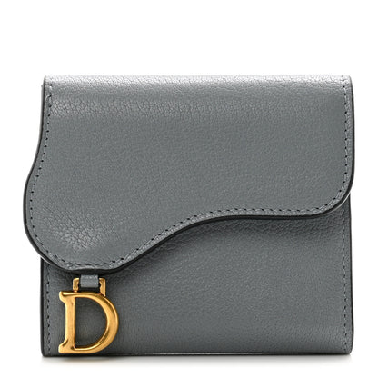 Christian Dior Goatskin Saddle Lotus Wallet Gray 1 of 6