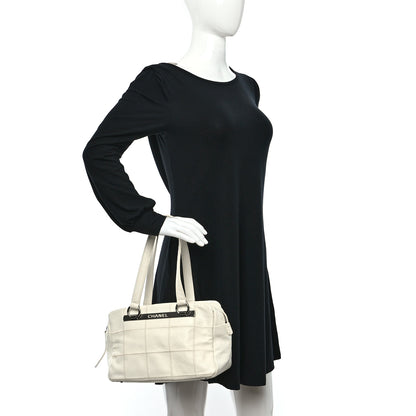 Chanel Caviar Square Stitched Bowler White 2 of 16