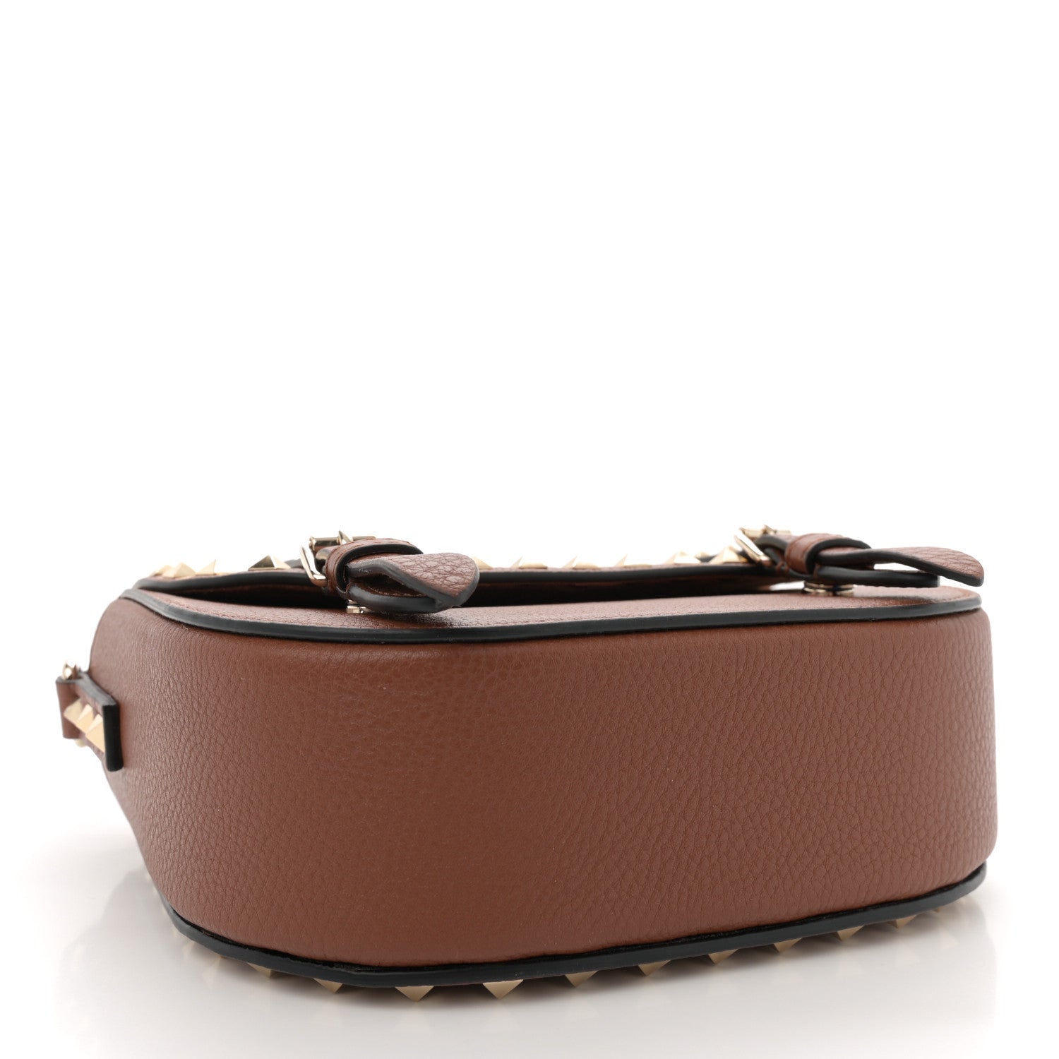 Valentino Garavani Grained Calfskin Rockstud Flap Messenger Saddle Brown 4 of 9